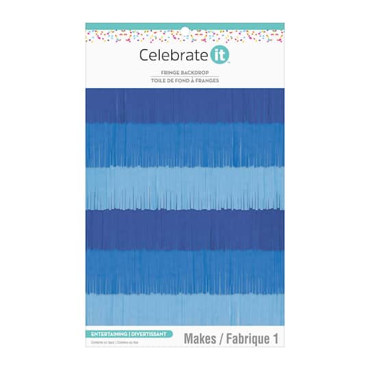 72&#x22; Blue Fringe Backdrop by Celebrate It&#x2122;